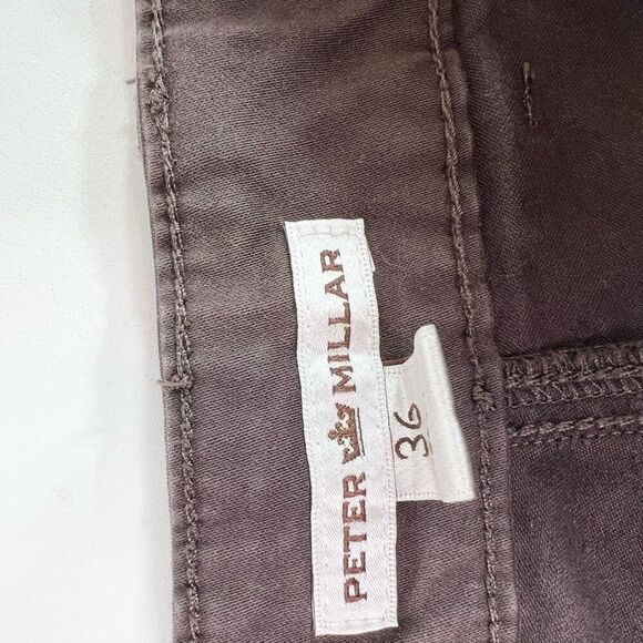 Peter Millar Crown Pant Mens 36 Brown Cotton Blend Soft Touch Twill 5 Pocket - Picture 8 of 9